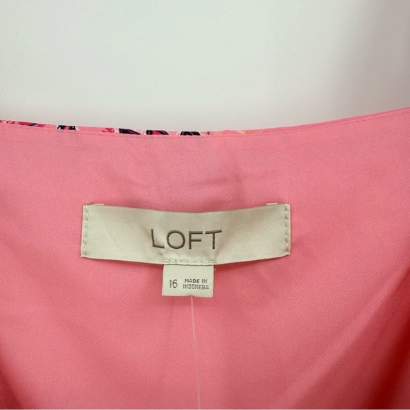 LOFT Paisley Corset Seamed Flare Summer Dress in Pink Multi Size 16 - Picture 8 of 15